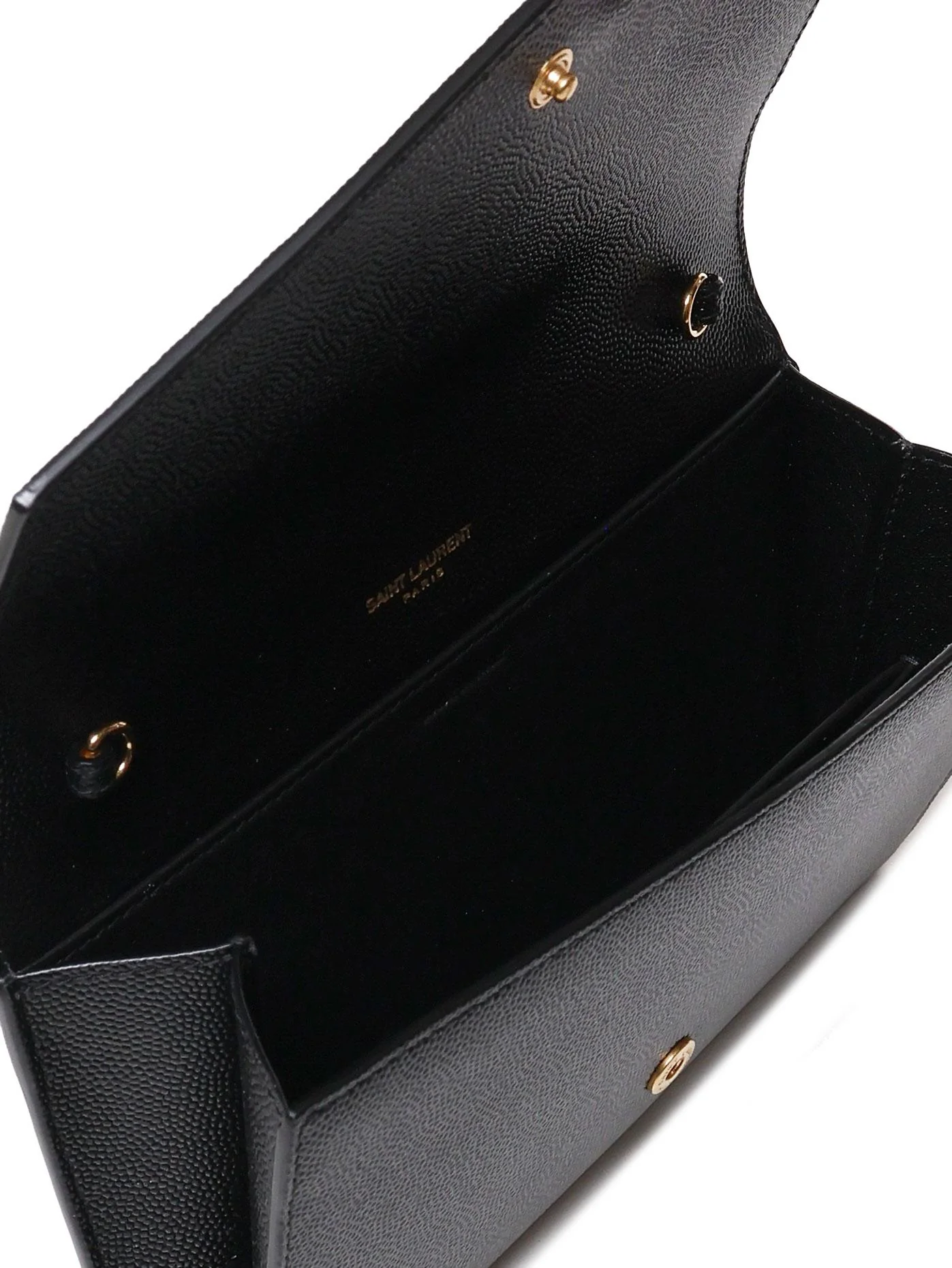 Pochette con catena uptown in pelle grain de poudre - Image 4